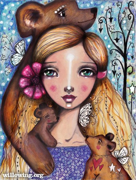 Goldilocks And The 3 Compassionate Bears Original Painting Willowing Arts