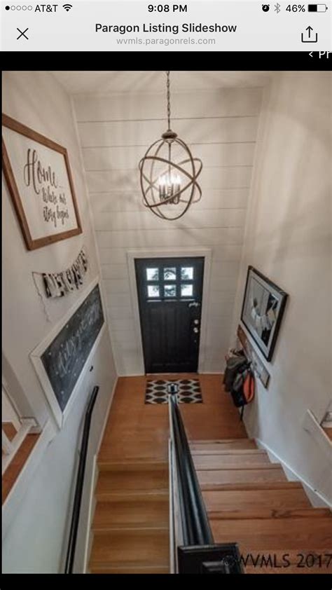 Split Level Foyer With White Walls Shiplap Split Foyer Remodel Split