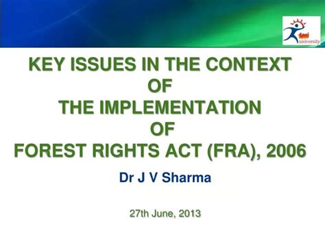 Ppt Key Issues In The Context Of The Implementation Of Forest Rights