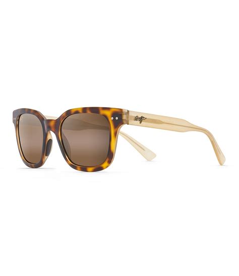 from maui jim these sunglasses feature square shapenylon framesaddle bridge with embedded