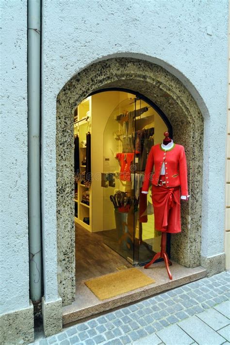 Shop Window Of Traditional Austrian Clothes Salzburg Austria