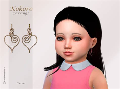 The Sims 4 Kokoro Earrings Toddler By Suzue Cc The Sims