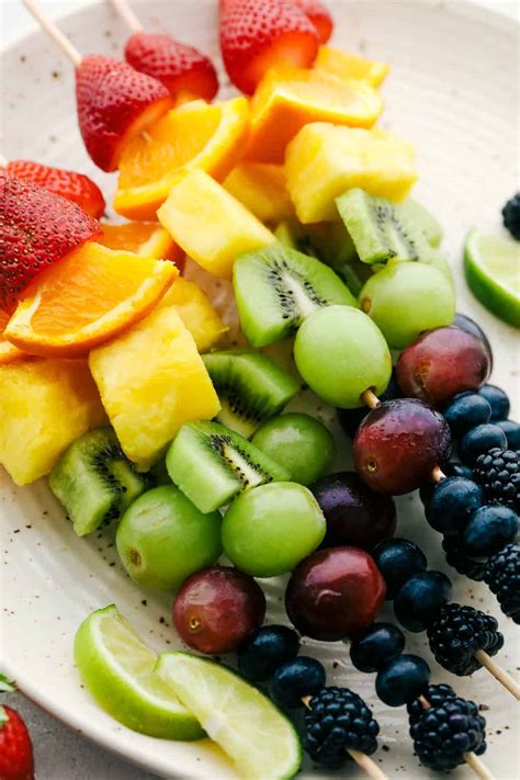 Easy Rainbow Fruit Skewers Fruit Kabobs The Recipe Critic