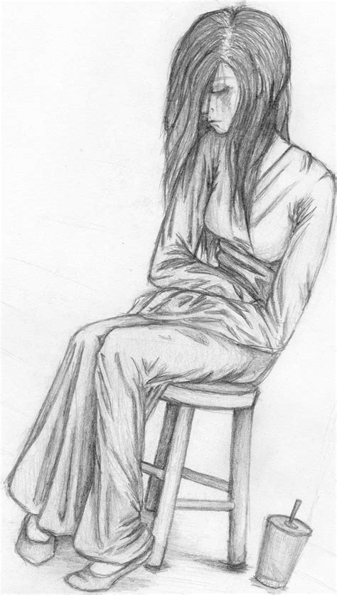 Depressed Girl Drawing Art Drawing Skill