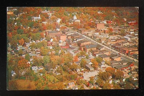 1950s Aerial View Of Downtown The Chosen Spot Canandaigua Ny Ontario Co