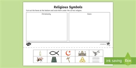 Christianity And Islam Symbols And Signs Re Sorting Activity