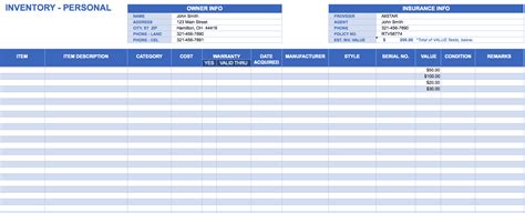 Inventory Tracking Spreadsheet Template Free —
