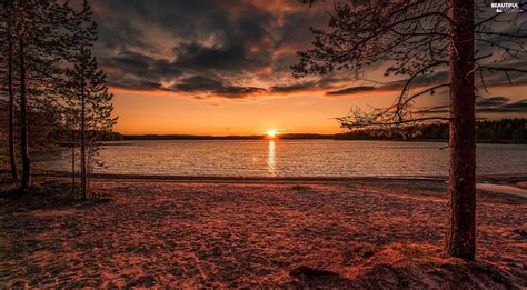 Viewes Clouds Lake Trees Great Sunsets Beautiful Views Wallpapers