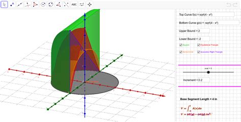 Solids Project Known Cross Sections Geogebra