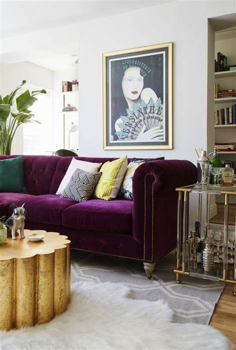 Purple Couch Living Room Designs Cabinets Matttroy