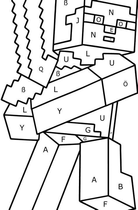 Ausmalbild Minecraft Steve Für Kinder ♥ Drucken Und Online