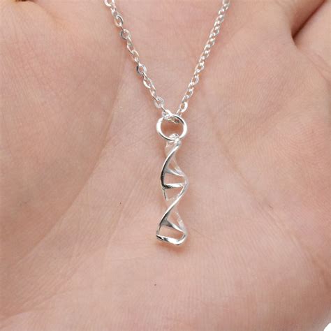 Sterling Silver Dna Necklace 925 Silver Dna Necklace Double Helix