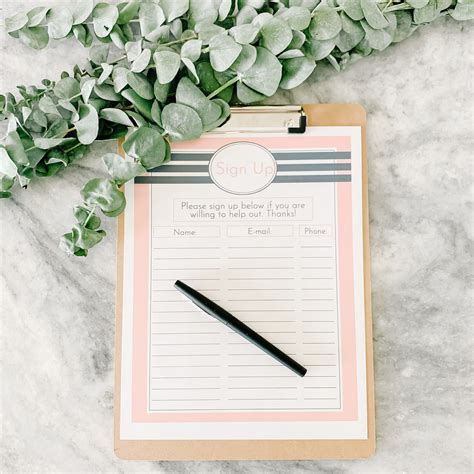 Sign Up Sheets 6 Designs Filled And Unfilled With Editable Etsy
