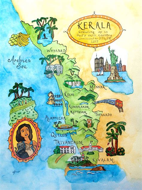 Map of india in french. Kerala Province, India map on Behance