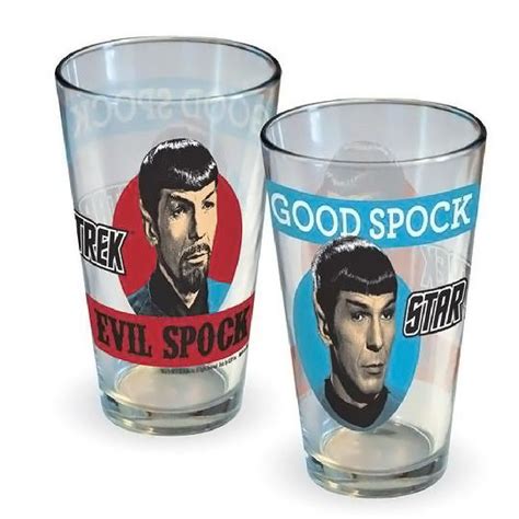 Star Trek Good Spock And Evil Spock Pint Glass Spock Star Trek Star