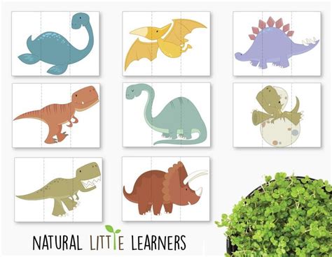 Dinosaur Matching Puzzle Kids Puzzles Preschool Activities | Etsy