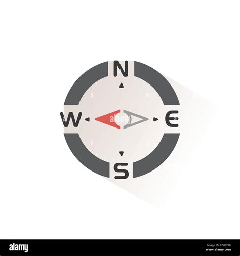 Compass West Direction Isolated Color Icon Weather Glyph Vector