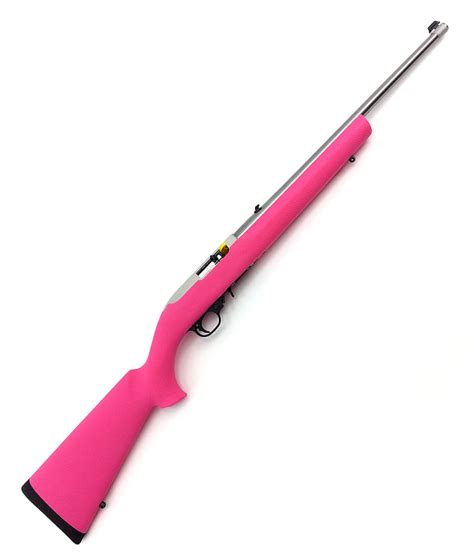 Ruger 1022 Pink Overmolded Stock Stainless Barrel Semi Automatic Rifle