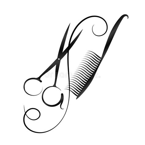 A Symbol For A Hairdresser And Beauty Salon Scissors And Comb S Stock