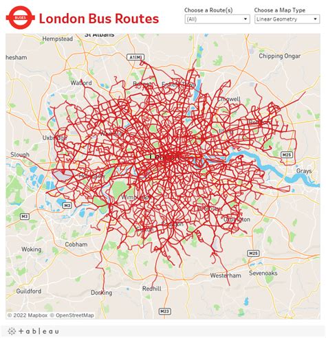 London Bus Routes The Benefits Of Linear Geometries In Tableau 104