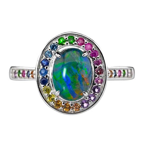 Colorpop Sterling Silver Australian Opal Ring
