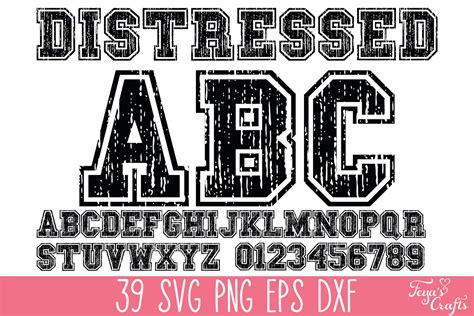 Distressed Varsity Svg Font Pack Graphic By Anastasia Feya · Creative