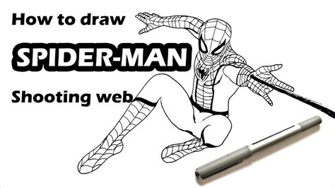 How To Draw Spiderman Shooting Spiders Web With Pen Avengers