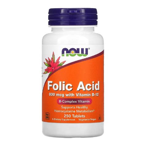 Now Foods Folic Acid 800 Mcg 250 Tablets Liberty Store