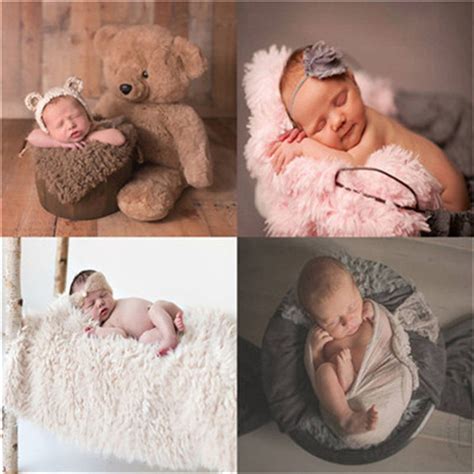 5050cm Newborn Photography Blanket Soft Minky Faux Fur Blanket Baby