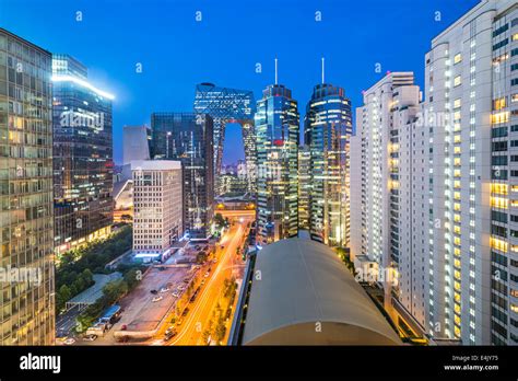 Beijing China Cityscape In The Central Business District Stock Photo