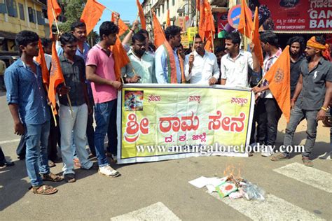 Mangalore Today Latest Main News Of Mangalore Udupi Page Sri Rama Sene Stages Protest
