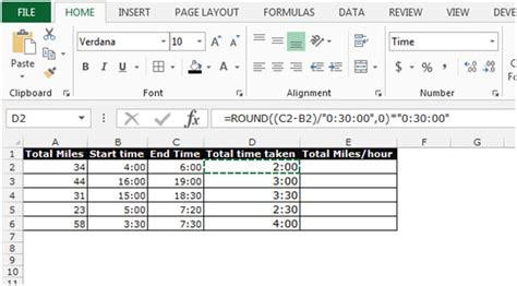 Calculate Average Speed In Microsoft Excel