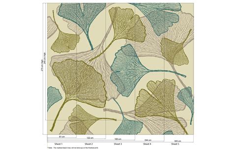 Ginkgo Leaf Pattern Wallpaper Whimsy Wall Decals