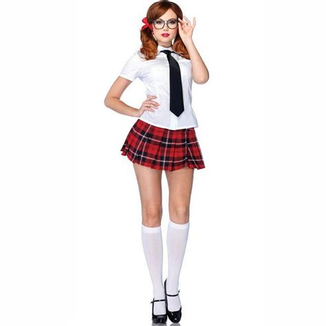 Fantasia De Colegial Feminina Ccamisa Saia Gravata E Óculos R 239