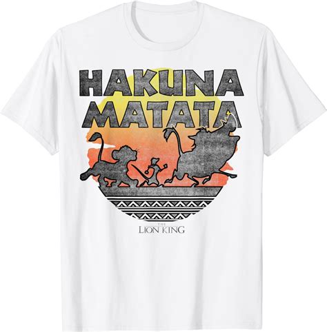 Buy Disney The Lion King Hakuna Matata Sunset Silhouette Poster T Shirt