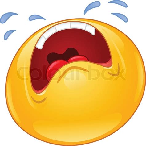Emoticon Crying Out Loud Stock Vector Colourbox
