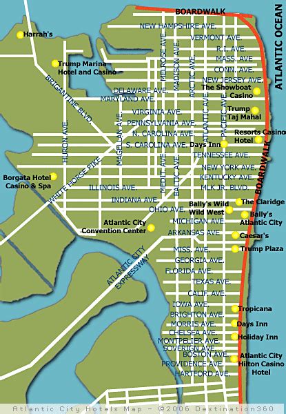 Atlantic City Hotel Map Find Your Way Around Using The Map Of Atlantic City Hotels And Discover
