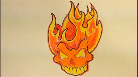 How To Draw A Skull On Fire With Flameseasy For Beginners Youtube