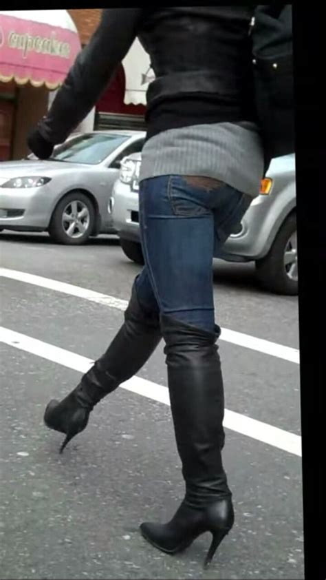 Thigh High Boots High Heel Boots Over The Knee Boots Heeled Boots High Heels Tight Jeans