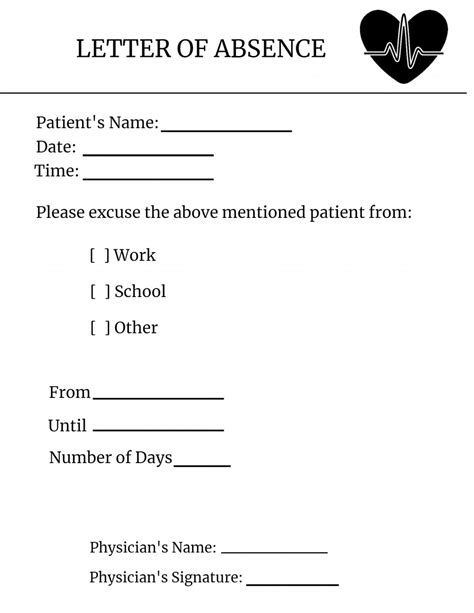 Doctor Sick Note For Work Template ~ Addictionary