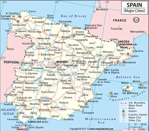 Cities In Spain Map Of Spain Cities