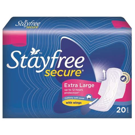 Stayfree Secure Pads With Wings Xl 20 Count Price Uses Side Effects