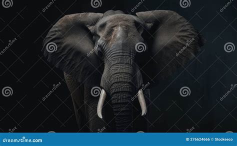 Elephant Photography with Japanese Minimalism in 8k Resolution Stock