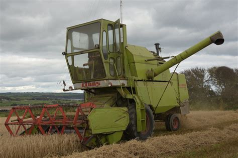 Claas Senator 70 Combine Harvester Cutting Spring Barley A Photo On