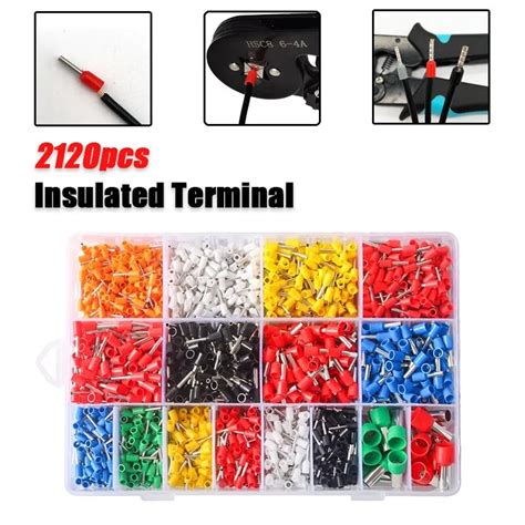Pcs Boxed Ve Tubular Crimp Terminal Electrical Wire Insulated Terminator Block Cord End
