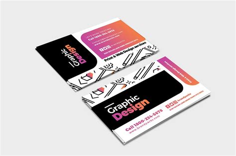 We especially love how they cut the pattern. Graphic Design Agency Business Card Template - BrandPacks