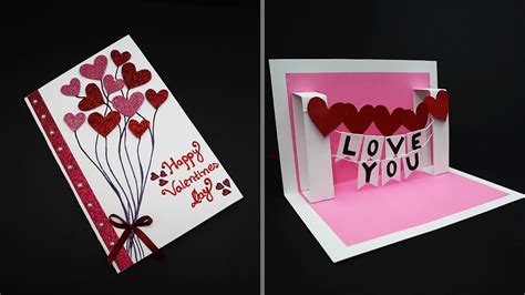 Diy Valentine Card Handmade I Love You Pop Up Card For Valentines