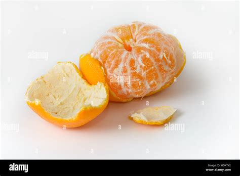 Peeled Tangerine Is Photographed On A White Background Stock Photo Alamy