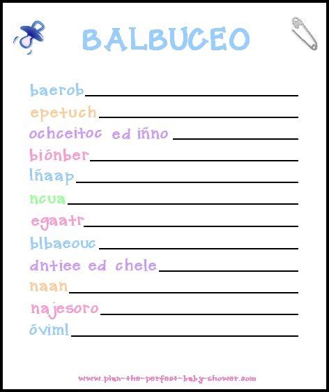 Juegos Para Baby Shower Nina Balbuceo Baby Shower
