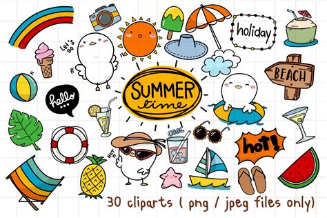 Summer Beach Clipart Graphic By Auntiesduck · Creative Fabrica